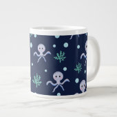 Octopus onder de zee kinderpatroon grote koffiekop (Voorkant rechts)