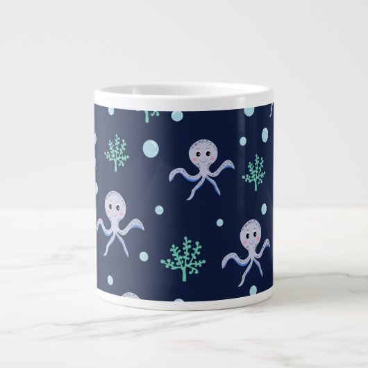 Octopus onder de zee kinderpatroon grote koffiekop (Voorkant)