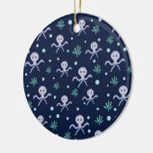 Octopus onder de zee kinderpatroon keramisch ornament (Links)