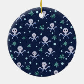 Octopus onder de zee kinderpatroon keramisch ornament (Achterkant)