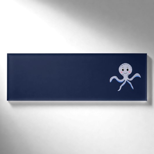 Octopus onder de zee kinderpatroon naambadge (Voorkant)