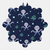 Octopus onder de zee kinderpatroon ornament kaart (Achterkant)