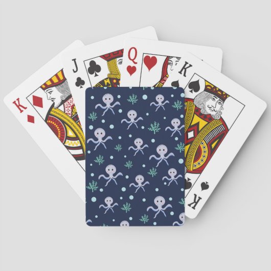 Octopus onder de zee kinderpatroon pokerkaarten (Achterkant)