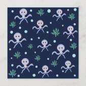 Octopus onder de zee kinderpatroon programmakaart (Achterkant)