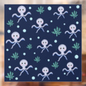 Octopus onder de zee kinderpatroon raamsticker (Vel 2)