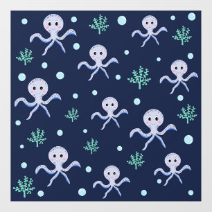 Octopus onder de zee kinderpatroon raamsticker