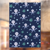 Octopus onder de zee kinderpatroon raamsticker (Vel 2)