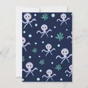 Octopus onder de zee kinderpatroon save the date