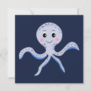 Octopus onder de zee kinderpatroon save the date