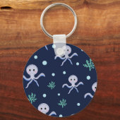 Octopus onder de zee kinderpatroon sleutelhanger (Achterkant)