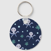 Octopus onder de zee kinderpatroon sleutelhanger (Achterkant)