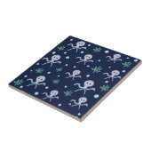 Octopus onder de zee kinderpatroon tegeltje (Zijkant)