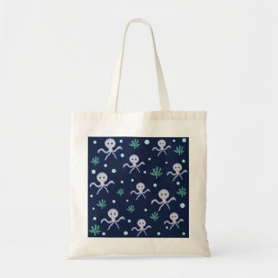 Octopus onder de zee kinderpatroon tote bag