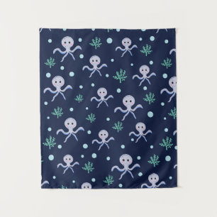 Octopus onder de zee kinderpatroon wandkleed