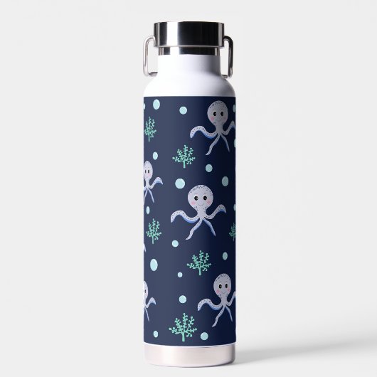 Octopus onder de zee kinderpatroon waterfles (Voorkant)