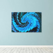 Octopus onder het Zee Abstract verpakt canvas (Insitu (Houten vloer))