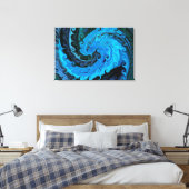 Octopus onder het Zee Abstract verpakt canvas Afdruk (Insitu (Slaapkamer))