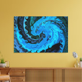 Octopus onder het Zee Abstract verpakt canvas Afdruk (Insitu (Woonkamer))