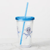 Octopus onder het zee kinder patroon acryl drinkbeker (Achterkant)