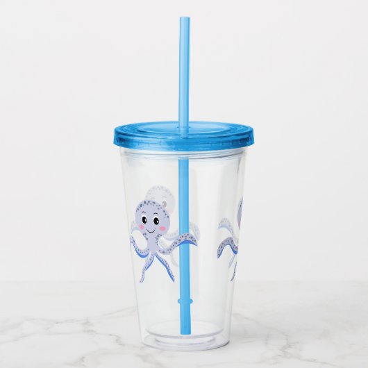 Octopus onder het zee kinder patroon acryl drinkbeker (Voorkant)