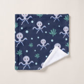 Octopus onder het zee kinder patroon bad handdoek (Wasdoekje)