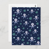 Octopus onder het zee kinder patroon briefkaart (Voorkant / Achterkant)