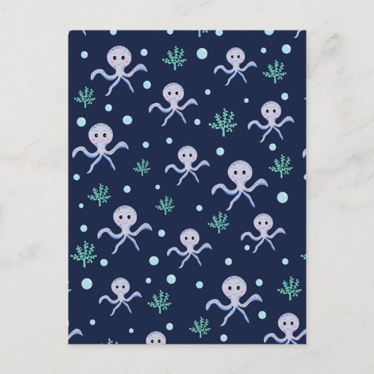 Octopus onder het zee kinder patroon briefkaart (Voorkant)