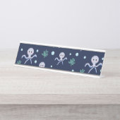 Octopus onder het zee kinder patroon bureau naambordje (Voorkant)