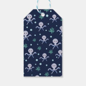 Octopus onder het zee kinder patroon cadeaulabel (Achterkant)