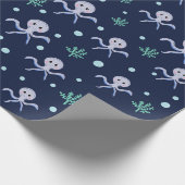 Octopus onder het zee kinder patroon cadeaupapier (Hoek)