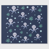 Octopus onder het zee kinder patroon cadeaupapier (Vlak)