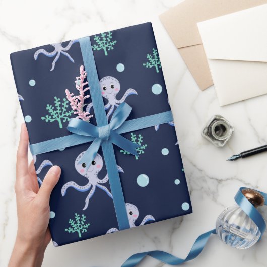 Octopus onder het zee kinder patroon cadeaupapier (Geschenken)