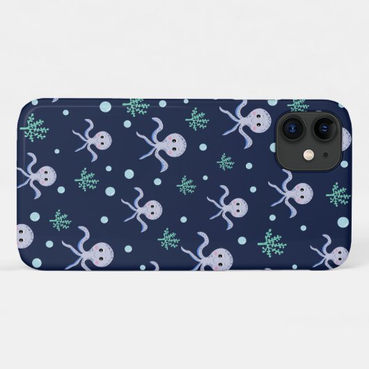 Octopus onder het zee kinder patroon Case-Mate iPhone case (Achterkant (horizontaal))