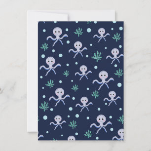 Octopus onder het zee kinder patroon feestdagenkaart