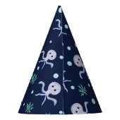 Octopus onder het zee kinder patroon feesthoedjes (Achterkant)