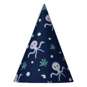 Octopus onder het zee kinder patroon feesthoedjes (Links)