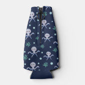 Octopus onder het zee kinder patroon flesjeskoeler (Achterkant)