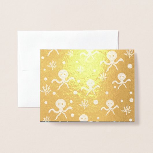 Octopus onder het zee kinder patroon folie kaarten (Voorkant met envelop)