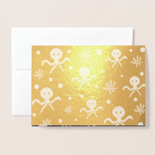 Octopus onder het zee kinder patroon folie kaarten (Voorkant met envelop)