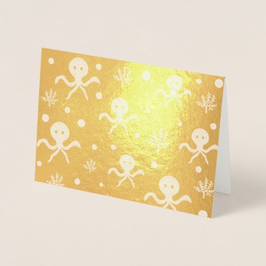 Octopus onder het zee kinder patroon folie kaarten (Voorkant)