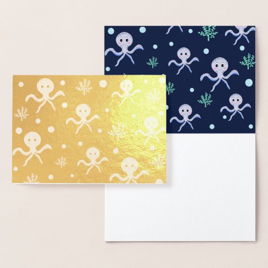 Octopus onder het zee kinder patroon folie kaarten (Display)