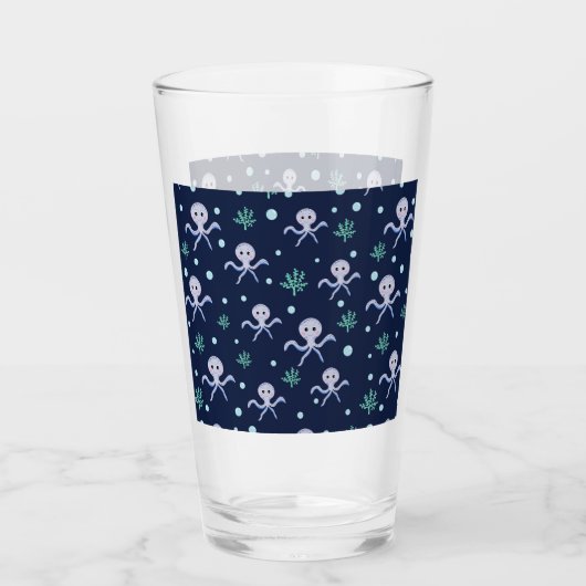 Octopus onder het zee kinder patroon glas (Voorkant)