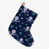 Octopus onder het zee kinder patroon grote kerstsok (Voorkant (Hangend))