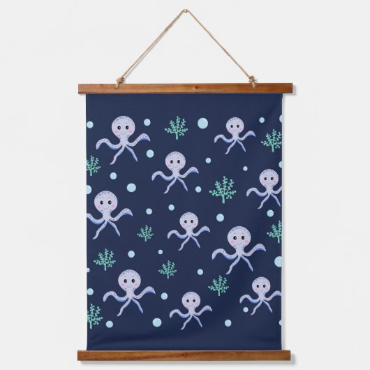 Octopus onder het zee kinder patroon hangend wandkleed (Voorkant)