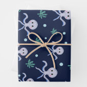 Octopus onder het zee kinder patroon inpakpapier vel (In situ)