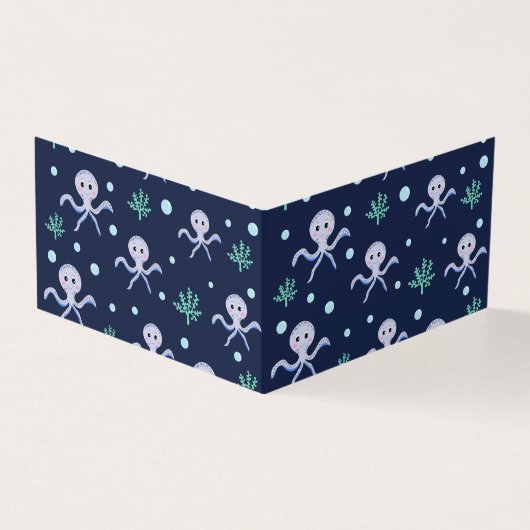 Octopus onder het zee kinder patroon kaart (Buitenkant)