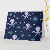 Octopus onder het zee kinder patroon kaart (Gele Bloem)