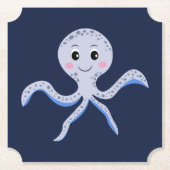 Octopus onder het zee kinder patroon kartonnen onderzetters (Voorkant)