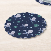 Octopus onder het zee kinder patroon kartonnen onderzetters (Gekanteld)