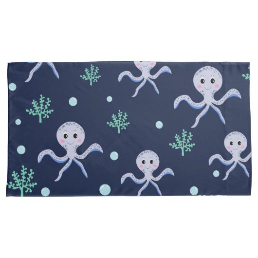 Octopus onder het zee kinder patroon kussensloop (Voorkant-Rechts)